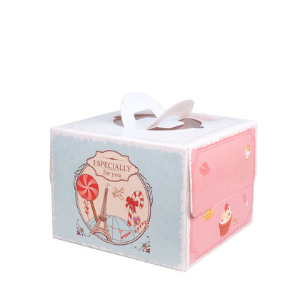 Corrugated board cake box with handle Corrugated board cake box with handle
