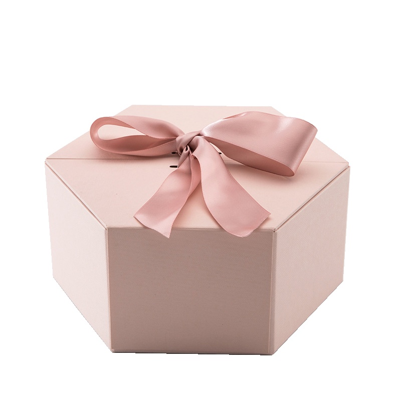 Custom Luxury hexagonal eco friendly flower box with ribbon Custom Luxury hexagon eco friendly flower box with ribbon-katady.com