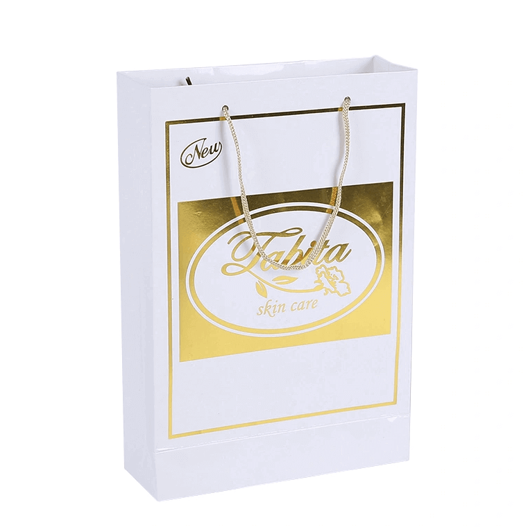 Hot foiled stamping white matte paper bag Hot foiled stamping white matte paper bag