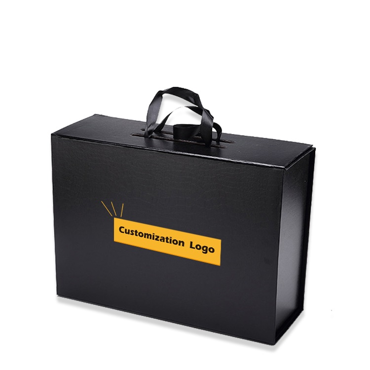 Portable gift packaging box with silk ribbon Portable gift packaging box with silk ribbon
