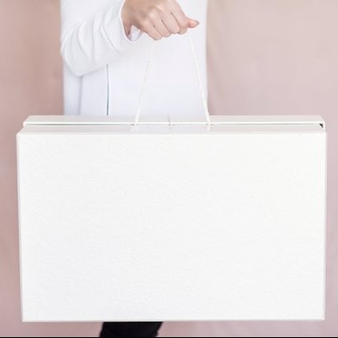 Luxury folding wedding dress box with ribbon and handle Luxury folding wedding dress box with ribbon and handle