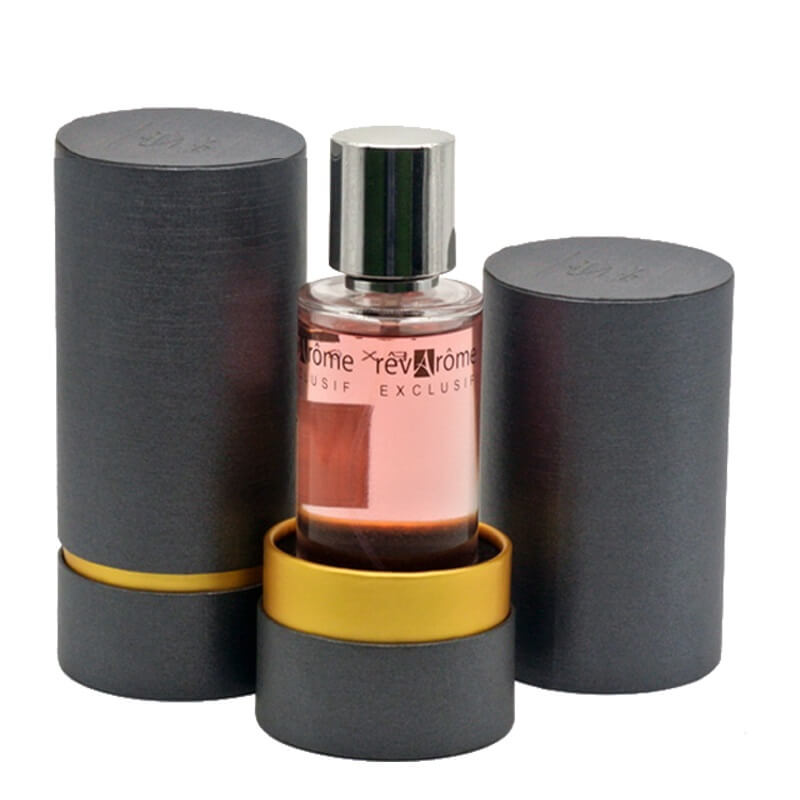 Black small cardboard tubes packaging for perfume bottles Black small cardboard tubes packaging for perfume bottles