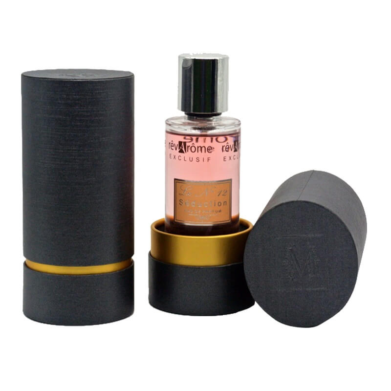 Black small cardboard tubes packaging for perfume bottles Black small cardboard tubes packaging for perfume bottles