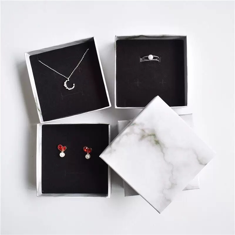 Cardboard earring bracelet marble silver jewelry gift box Cardboard earring bracelet marble silver jewelry gift box