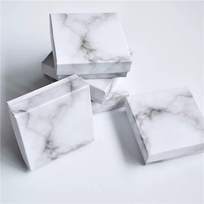 Cardboard earring bracelet marble silver jewelry gift box Cardboard earring bracelet marble silver jewelry gift box