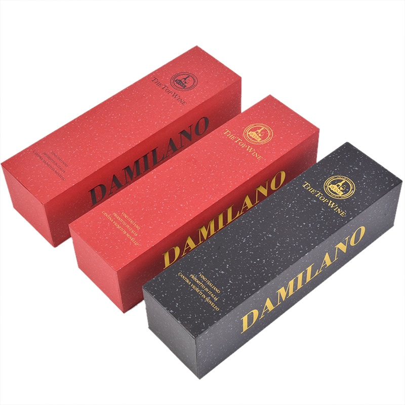 Cardboard paper single wine box with hot stamping Cardboard paper single wine box with hot stamping