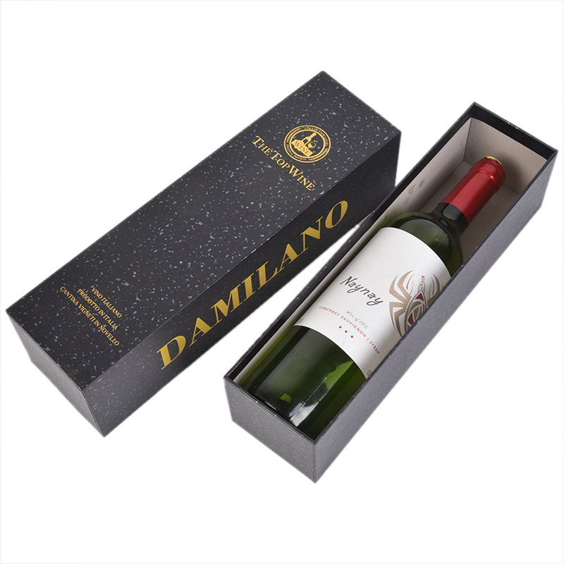 Cardboard paper single wine box with hot stamping Cardboard paper single wine box with hot stamping
