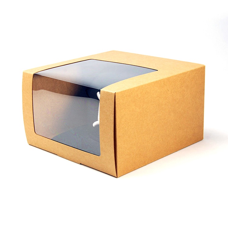 Cheap customized kraft paper box with PVC for hat Cheap customized kraft paper box with PVC for hat