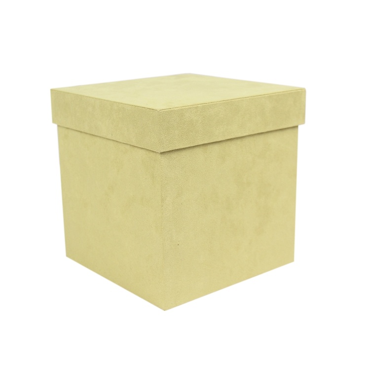 Luxury Cardboard Velvet Round Flower Box Green Luxury Cardboard Velvet Round Flower Box Green