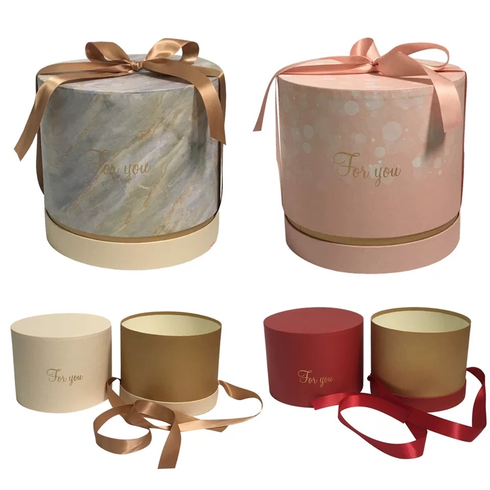 Circular box with ribbon for wedding, birthday, candle Circular box with ribbon for wedding, birthday, candle