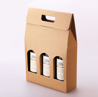 Corrugated cardboard wine packaging box with handle Corrugated cardboard wine packaging box with handle
