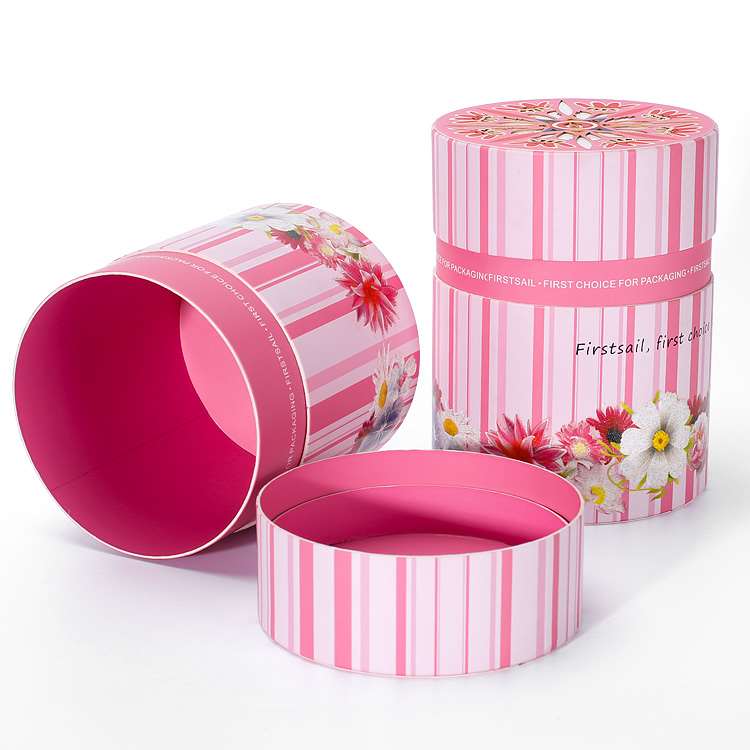 Custom Color printed round gift box for cosmetics and candle Custom Color printed round gift box for cosmetics and candle
