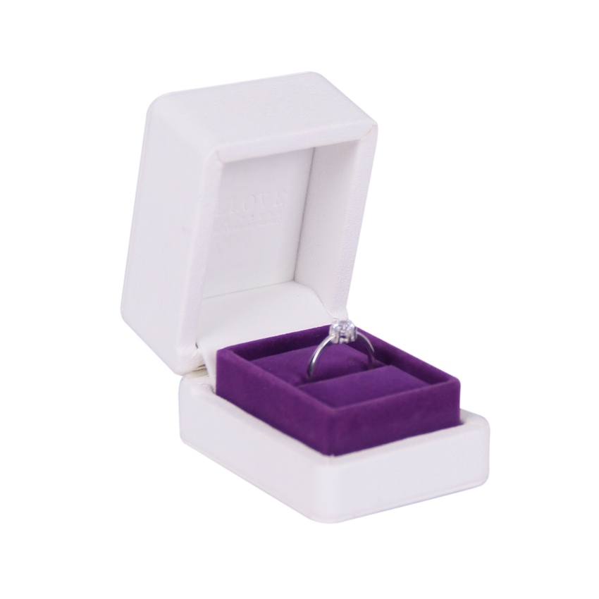 China factory custom elegant dark white velvet ring box China factory custom elegant dark white velvet ring box