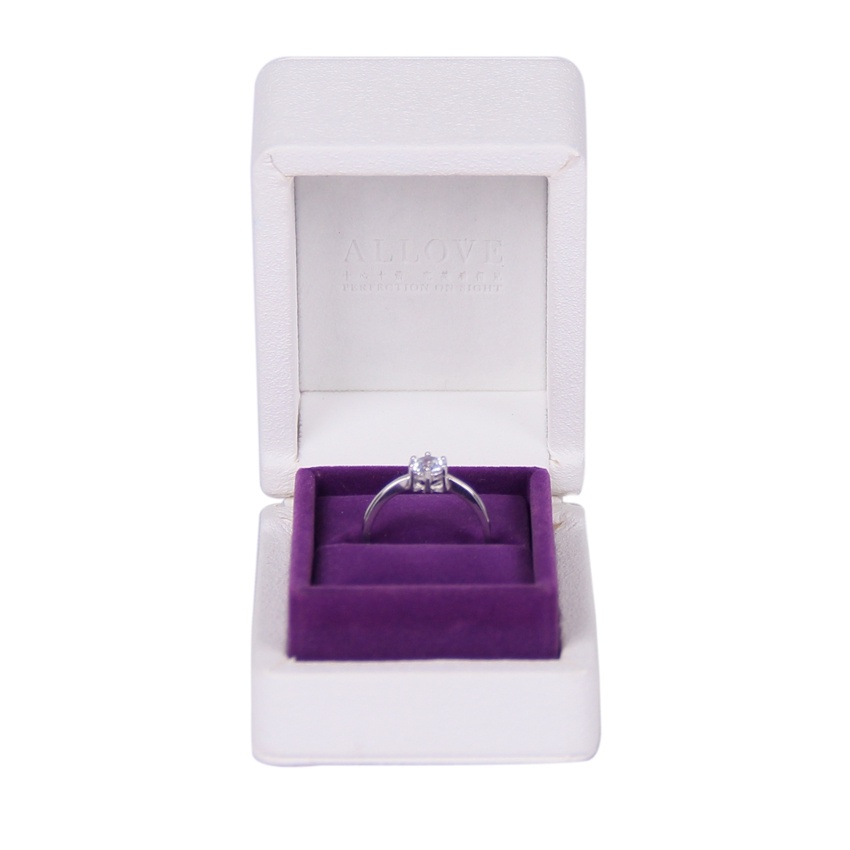 China factory custom elegant dark white velvet ring box China factory custom elegant dark white velvet ring box
