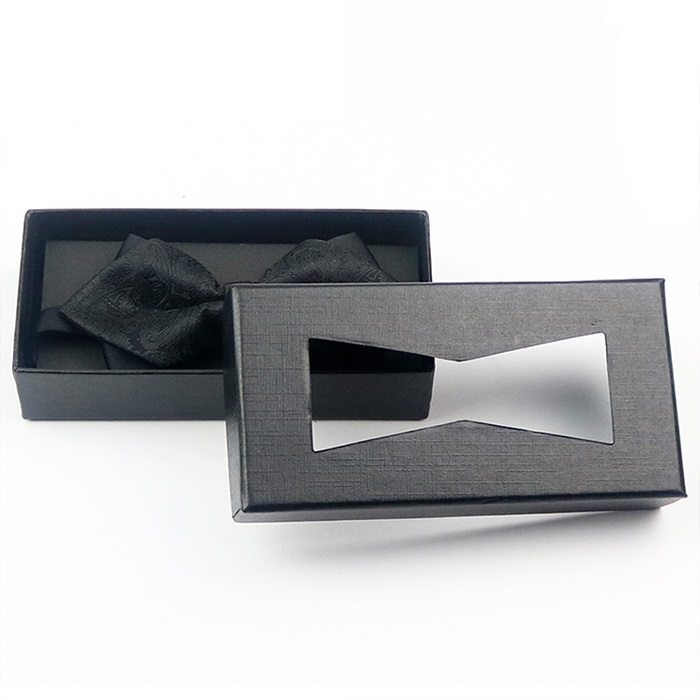Custom high quality black cardboard tie boxes with window Custom high quality black cardboard tie boxes with window