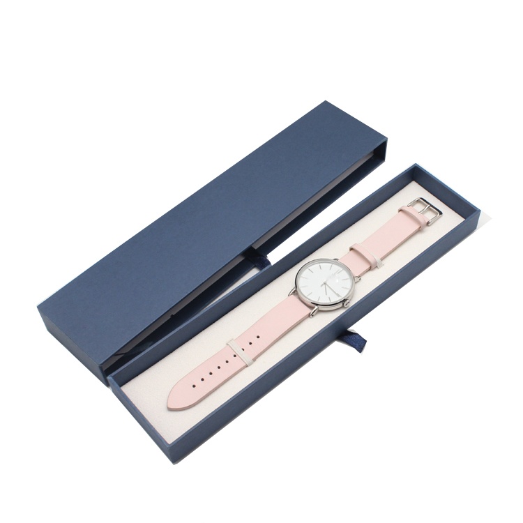 Luxury packaging paper UV logo leather watch box for her Luxury packaging paper UV logo leather watch box for her