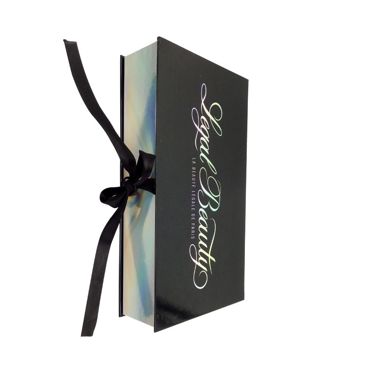 Laser paper with spray UV cosmetics box Custom luxury colorized printing Laser paper spray UV cosmetics flip-top Packaging box