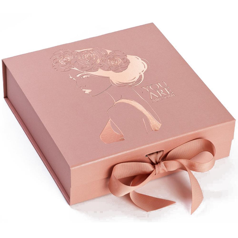 Custom clothing folding box with ribbon Custom clothing folding box with ribbon