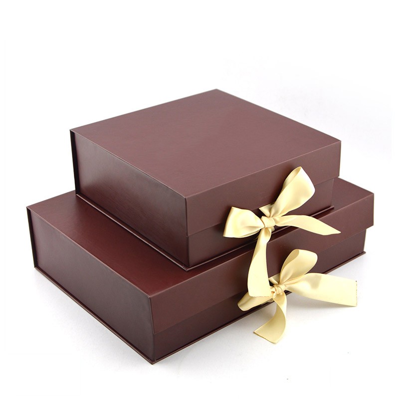 Custom paper folding gift box with silk ribbon Custom paper folding gift box with silk ribbon
