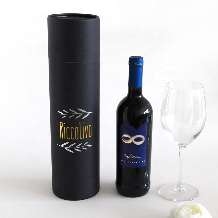 Custom printed paper cardboard cylindrical wine box Custom printed paper cardboard cylindrical wine box
