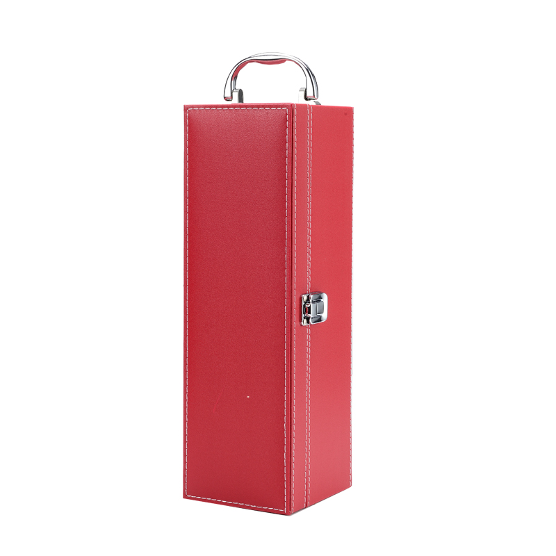 PU leather premium gift wine luxury bottle packaging box katady.com Custom wholesale black pu leather premium gift wine luxury bottle packaging box single classical single red gift wine box