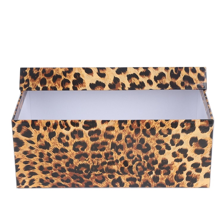 Custom wholesale leopard grain cardboard packing shoes box Custom wholesale leopard grain cardboard packing shoes box