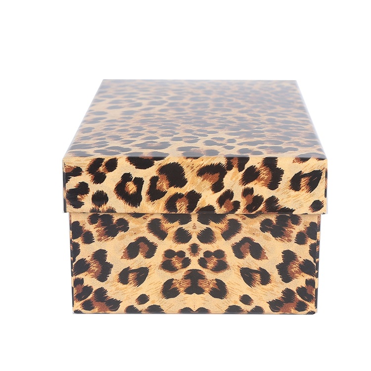 Custom wholesale leopard grain cardboard packing shoes box Custom wholesale leopard grain cardboard packing shoes box
