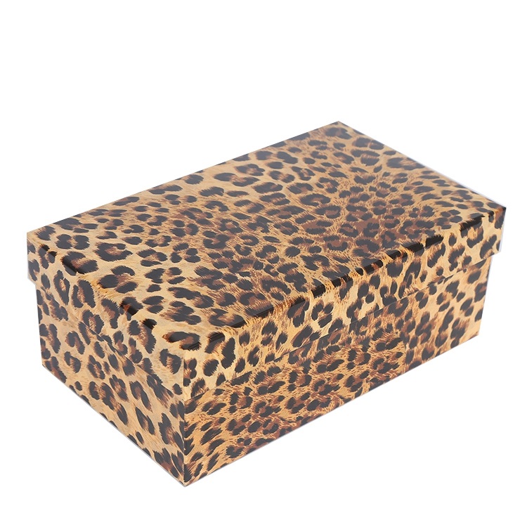 Custom wholesale leopard grain cardboard packing shoes box Custom wholesale leopard grain cardboard packing shoes box