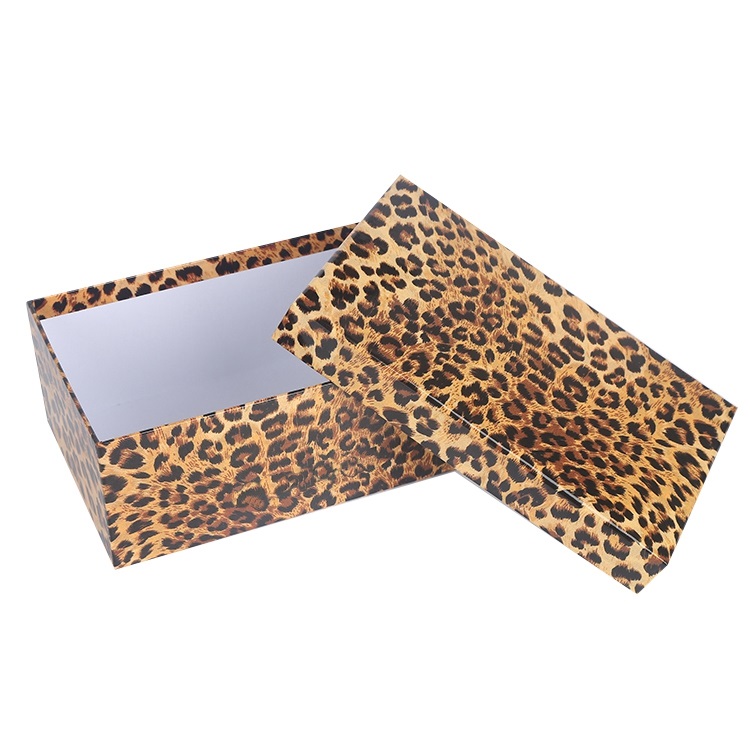 Custom wholesale leopard grain cardboard packing shoes box Custom wholesale leopard grain cardboard packing shoes box