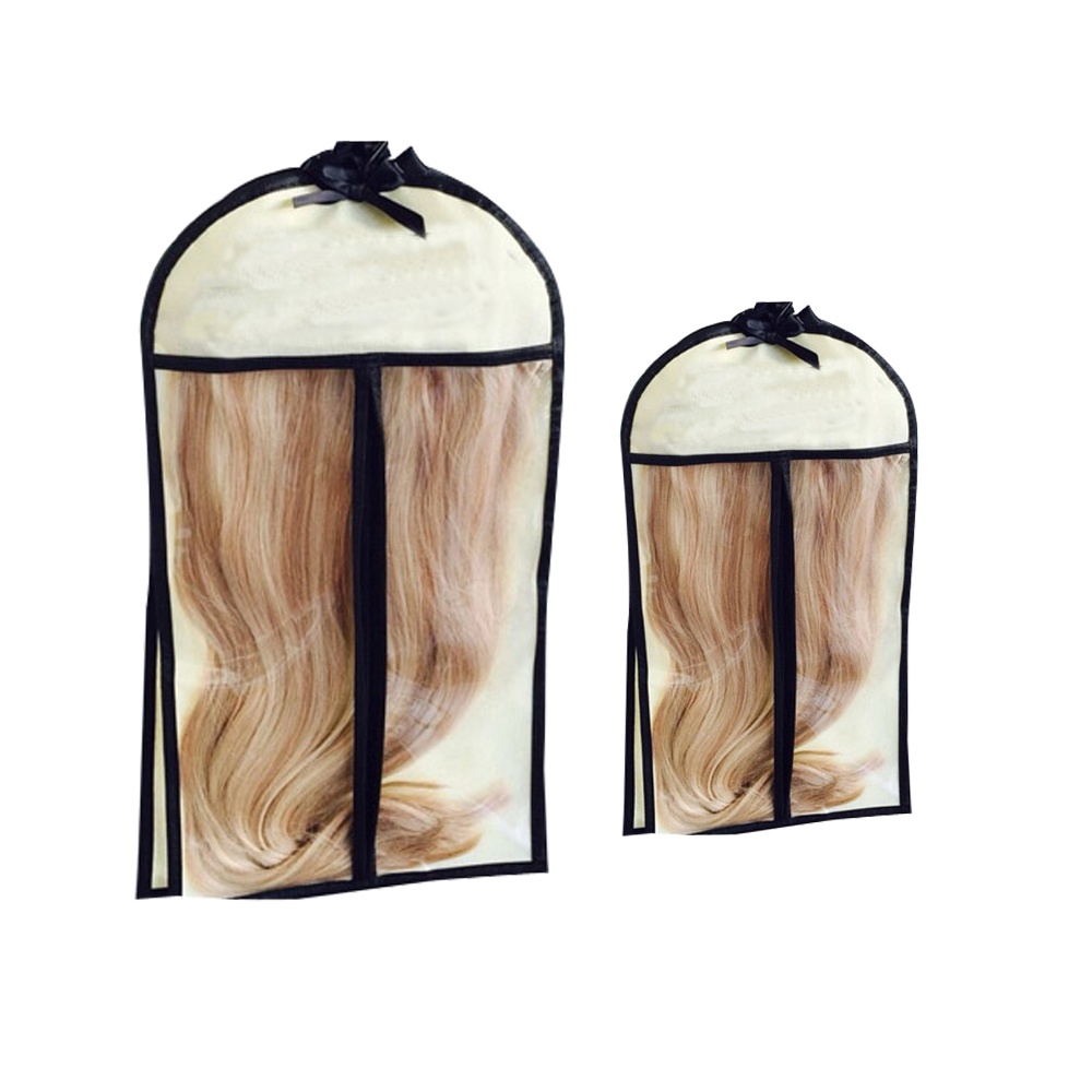 Oxford cloth wig bag with PVC window and zipper Oxford cloth wig bag with PVC window and zipper