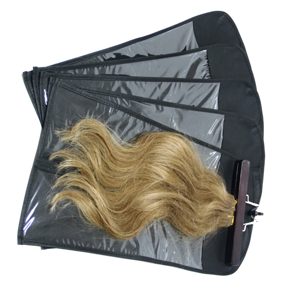 Oxford cloth wig bag with PVC window and zipper Oxford cloth wig bag with PVC window and zipper