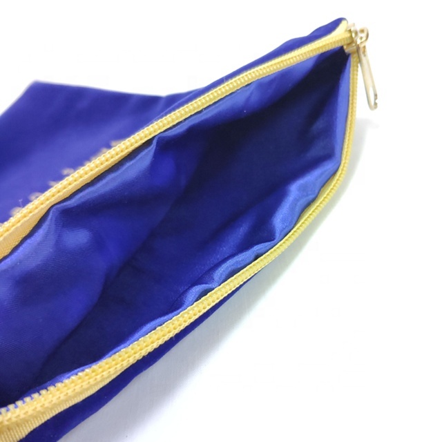 Custom Zipper velvet bag with logo velvet cosmetic bag