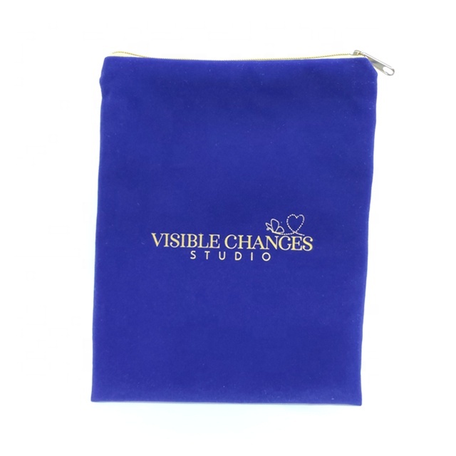 Custom Zipper velvet bag with logo velvet cosmetic bag Custom Zipper velvet bag with logo velvet cosmetic bag