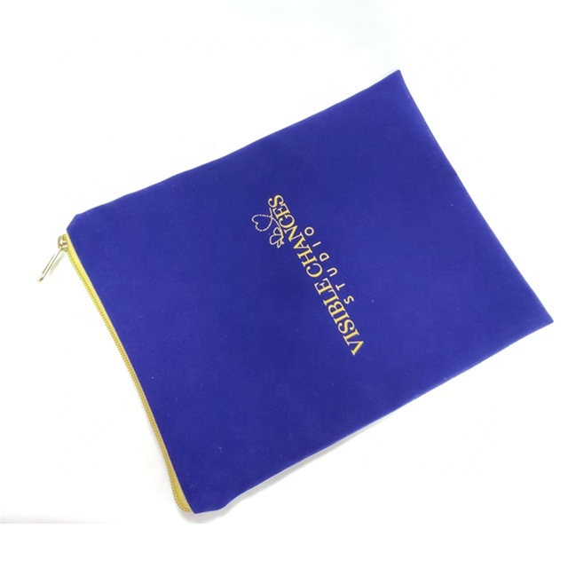 Custom Zipper velvet bag with logo velvet cosmetic bag Custom Zipper velvet bag with logo velvet cosmetic bag