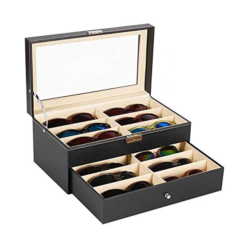 Customized luxury leather packaging sunglasses storage box Customized luxury leather packaging sunglasses storage box
