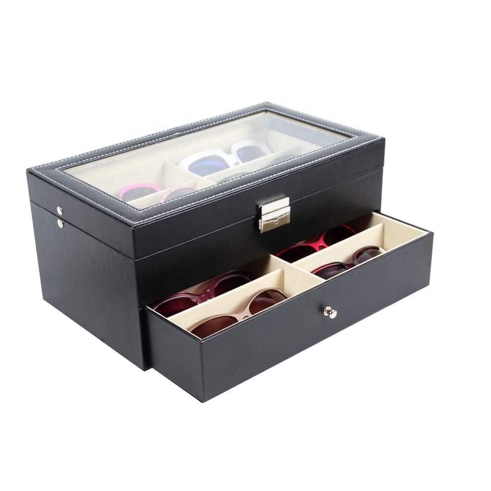 Customized luxury leather packaging sunglasses storage box Customized luxury leather packaging sunglasses storage box