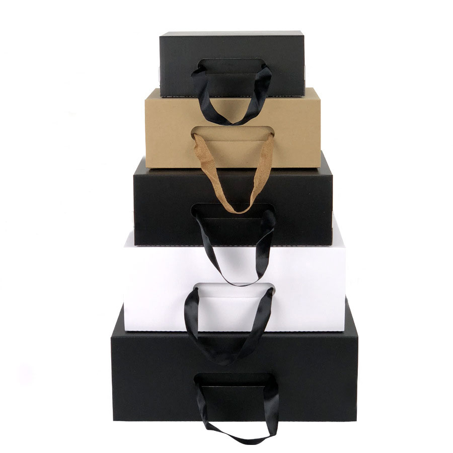 Customized printed foldable shoes box with ribbon handle Customized printed foldable shoes box with ribbon handle