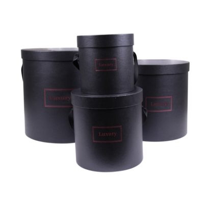 Cylinder Florist Portable Box Black Round Flower Hat Box Cylinder Florist Portable Box Black Round Flower Hat Box