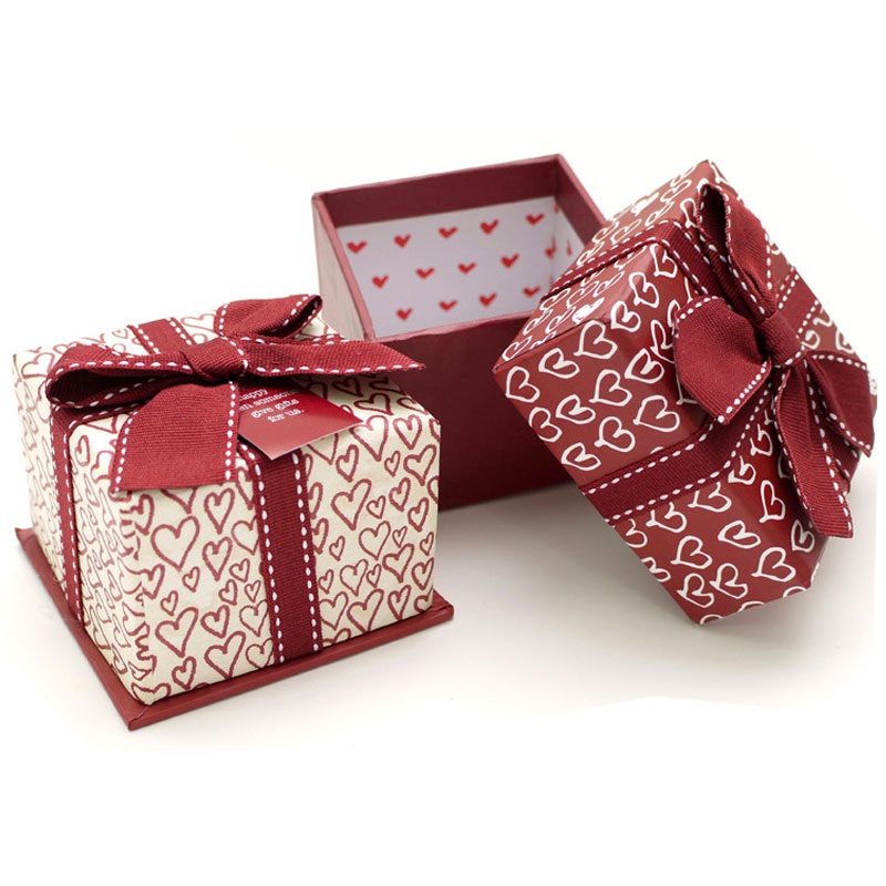Customized bow tie cube packaging gift box Customized bow tie cube packaging gift box