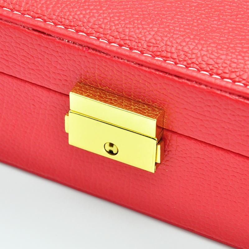 Wooden leather jewelry storage box