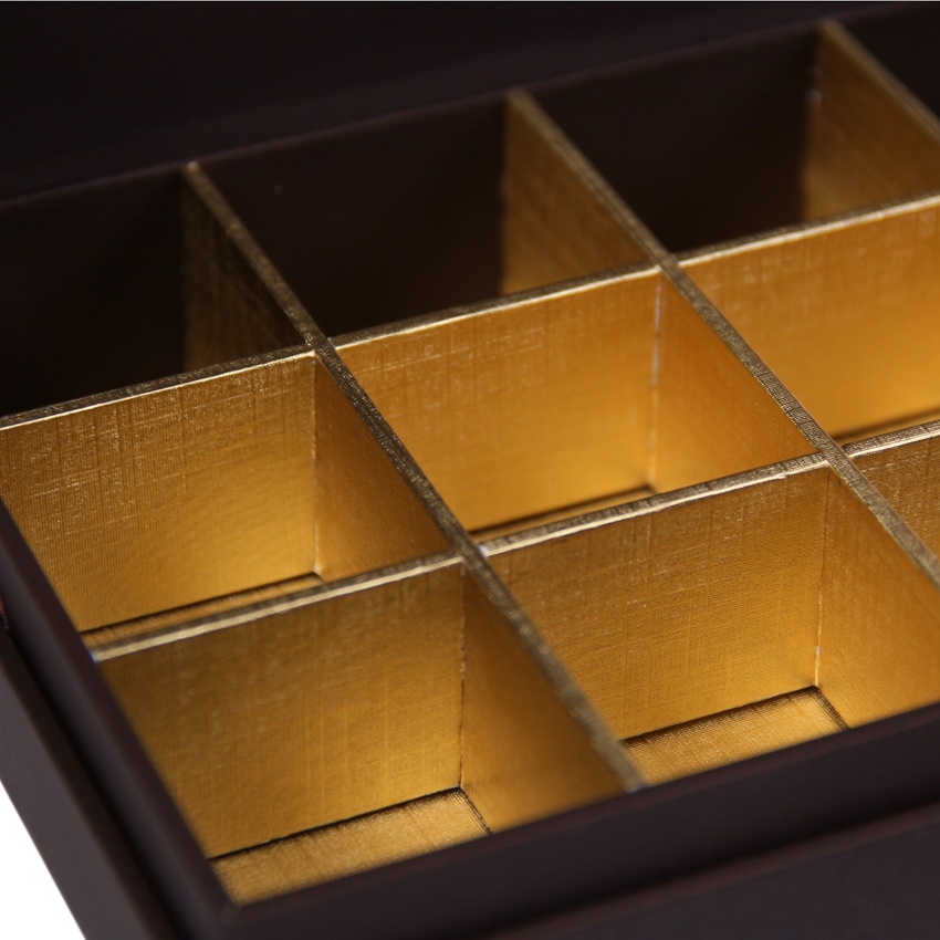Cardboard handmade chocolate box with paper divider Cardboard handmade chocolate box with paper divider