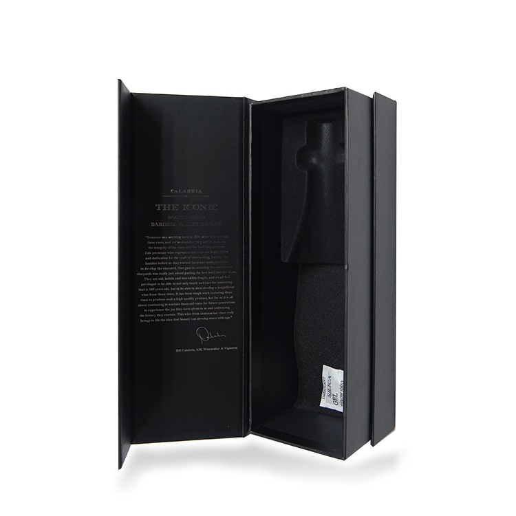 Silver stamping book style design single bottle wine box katady.com Factory custom logo silver stamping book style design single bottle wine paper packaging boxes