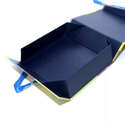 Fashion color printing folding gift box with ribbon Fashion color printing folding gift box with ribbon