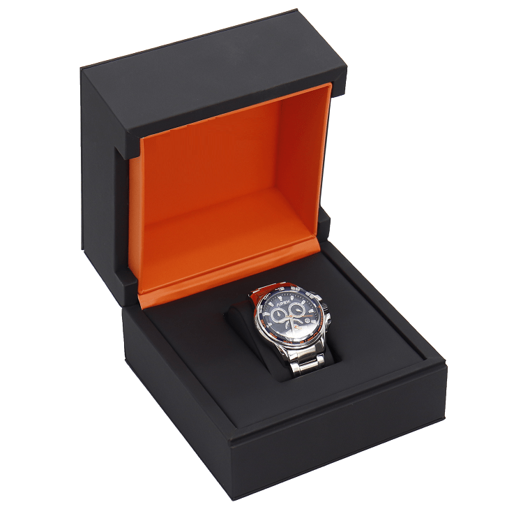 Funky custom plastic watch box with hinge Funky custom plastic watch box with hinge