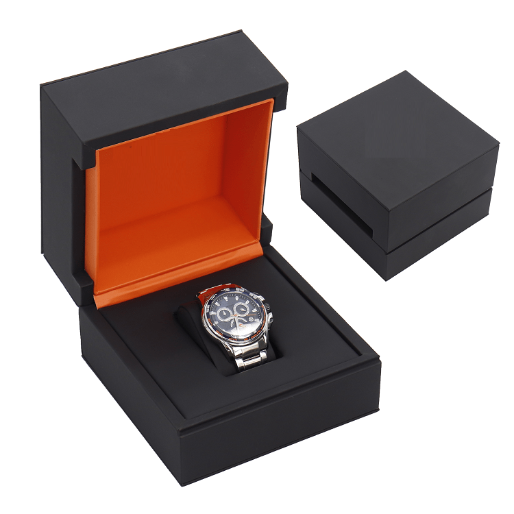 Funky custom plastic watch box with hinge Funky custom plastic watch box with hinge