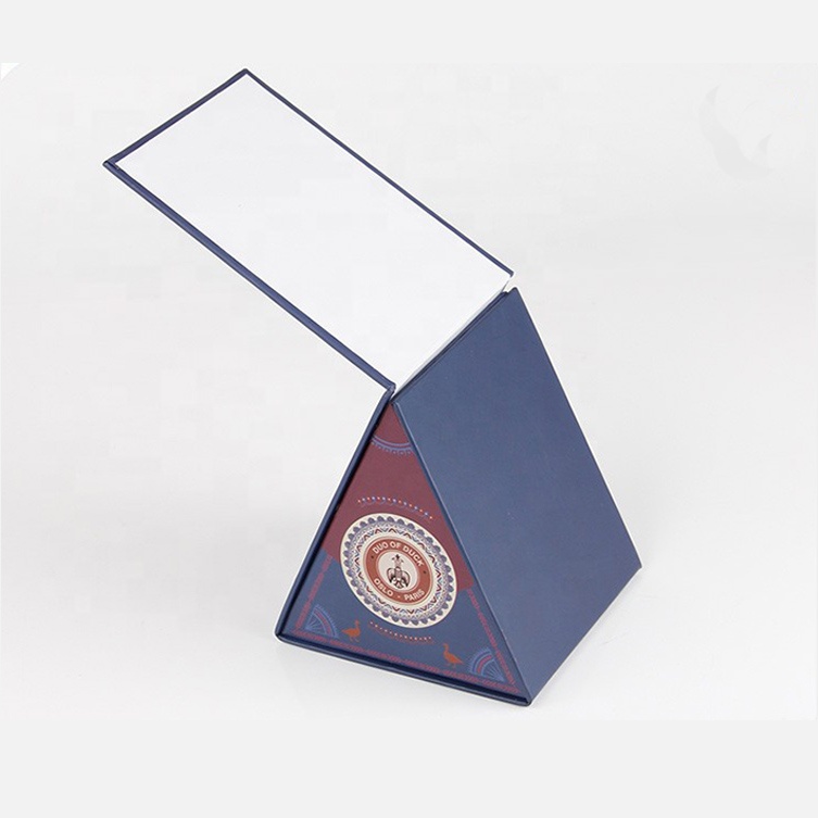 Gift packaging pyramid shaped solid cardboard triangle box Gift packaging pyramid shaped solid cardboard triangle box