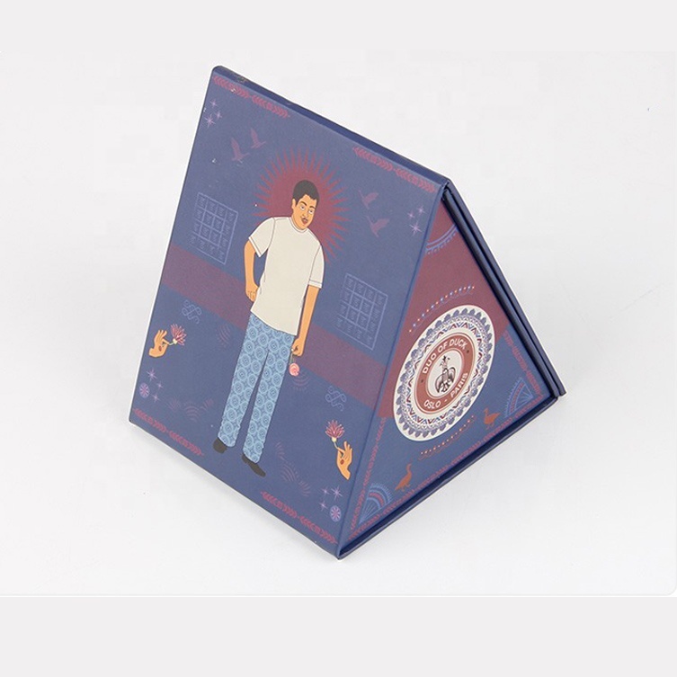 Gift packaging pyramid shaped solid cardboard triangle box Gift packaging pyramid shaped solid cardboard triangle box