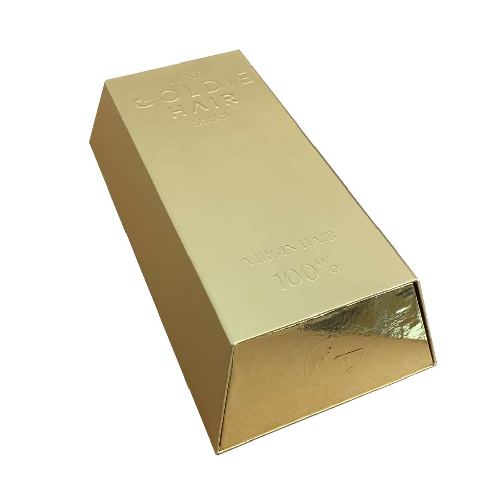 Gold bar hair box wig packaging gift box Gold bar hair box wig packaging gift box