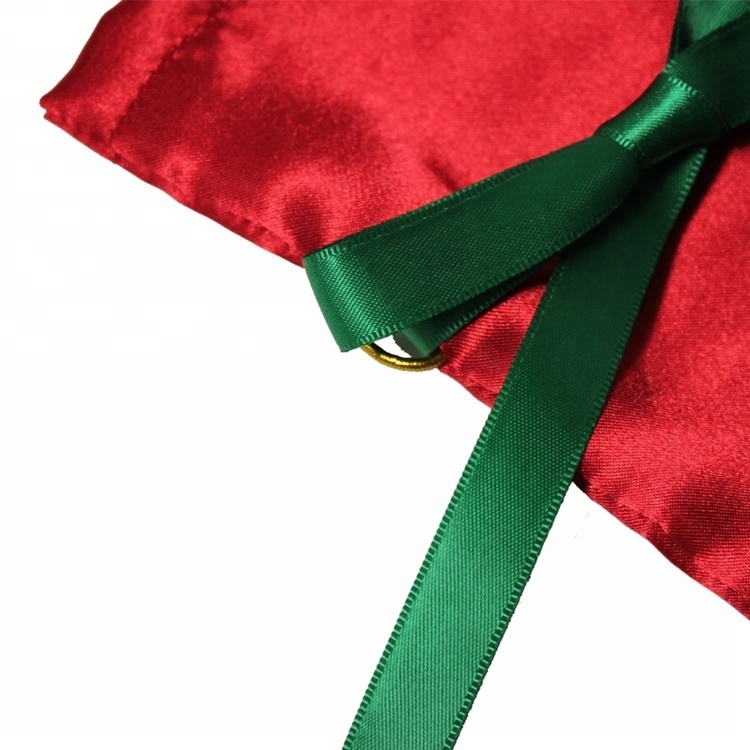 Satin bowknot custom christmas felt drawstring bag Satin bowknot custom christmas felt drawstring bag