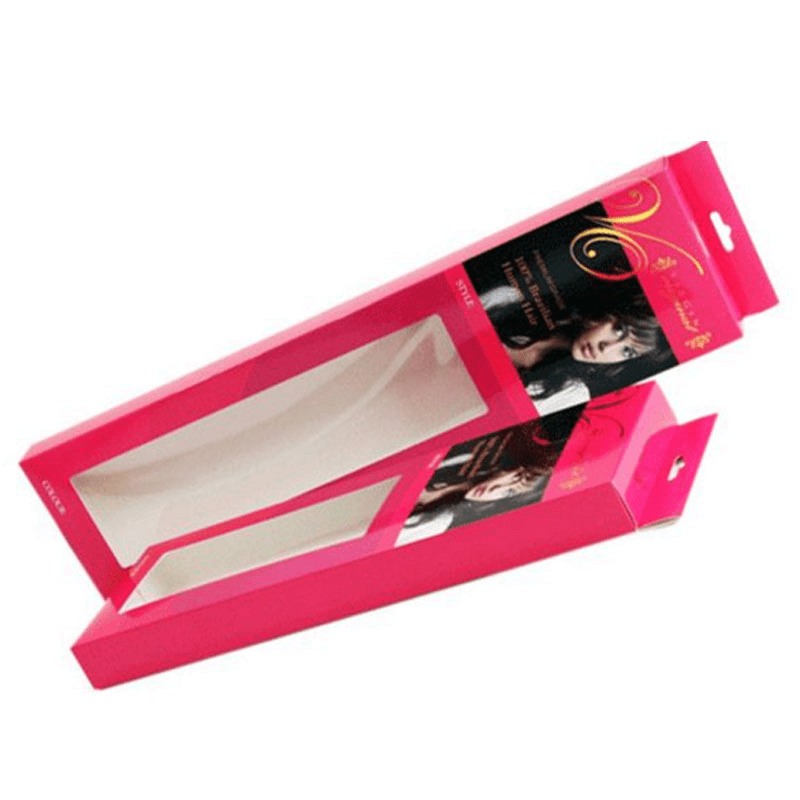 Hair extension packaging box with PVC window Hair extension packaging box with PVC window